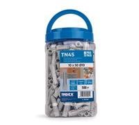Index Fixing Systems TN4S EP Taco de Nylon de 4 Segmentos para Todo Tipo de Materiales, 8 x 40 mm, Set de 500 Piezas