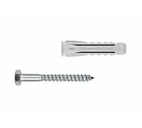 Index Fixing Systems VTBTS12 - Índice VTBTS12-Caja Ventana CV Nylon T4S ROSCA Madera. Taco de cuatro segmentos con tornillo (7 x 70 + 12 x 60 Ø12, 8 uds.)