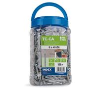 Index - Index Tccaep5030 - Taco Clavable de Poliamida 6.6. Premontado con Tornillo Rosca-Arpón. Bote Plástico 5 X 30 Diametro 5