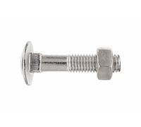 INDEX Vis tête ronde collet carré - Ecrou hexagonal - Zinguée M5 x 35 - Boite de 200 - Vis, pointes, boulons