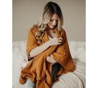 Indi by Kishu Baby GOTS - Cubierta de muselina orgánica para lactancia, chal de lactancia transpirable, bufanda, cubierta de lactancia de privacidad para madres lactantes (caramelo)