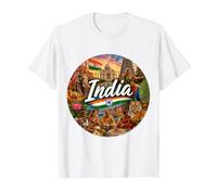 India, Asia meridional, Mumbai, Jaipur, Delhi, Goa, Nueva Delhi, Camiseta gráfica económica, Hombre, Blanco, S