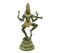 India, exótica, de 55,8 cm, cuatro armados, bailando, lord Shiva, latón, murti, bailarín cósmico, ídolo del dios hindú para decoración del templo del hogar