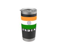 India Flag Desi Hombres Mujeres Niños India Vaso térmico de acero inoxidable de doble pared