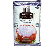 INDIA GATE Arroz Basmati Premium - Arroz fino y aromático de grano largo de la India, grano largo fino (1 x 1 kg)