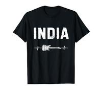 India Guitarra Latido del Corazón Música Guitarrista Camiseta gráfica económica