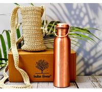 India House | Pure Copper Water Bottles | Seamless Leak Proof seven Chakra Copper Bottle | Perfect Ayurvedic Copper Bottle (1000ml)