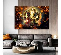 India Lord Ganesha Design Canvas Painting Print Nordic Hoom Decor Cuadro de arte de pared para sala de estar Decoración para el hogar 30x50cm (12x20inch) Sin marco