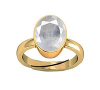 INDIA MADE 13.25 Ratti 12.50 Crt Aa++ Calidad certificada ajustable anillo chapado en oro sin calefacción zafiro blanco natural Pukhraj piedra preciosa suelta-B0CXMB3P3C