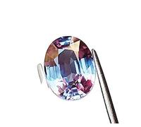 INDIA MADE 5.25 Ratti - Piedra de Alejandro de color morado con forma ovalada, piedra preciosa de alejandrita original certificada por laboratorio para hombres y mujeres--B0BSXHG5LZ