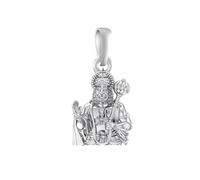 INDIA MADE AMZ52 - Colgante de plata de ley (92,5 % de pureza) para hombres y mujeres, medallón de plata pura de Lord Bajrang Bali para buena salud y riqueza-AMZ52, plata, zafiro creado
