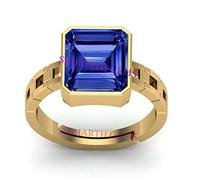 INDIA MADE Anillo ajustable de oro Neelam de zafiro azul natural de 4,25 quilates de 3,00 quilates, sin calefacción, certificado sin calor, calidad Aaa+, para mujeres y hombres, 461|-B0C81V3S6R