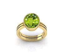 INDIA MADE Anillo ajustable de peridoto verde natural certificado de 10,25 ratti de 9,60 quilates, para hombres y mujeres-B09X34VNN9, plata, zafiro creado