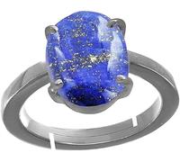 INDIA MADE Anillo ajustable de piedra Lajward Lazward de 13,10 quilates original de lapislázuli lajwart lazwart con revestimiento de plata y certificado de laboratorio-B0CVV1C45W