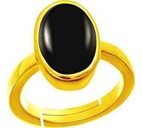 INDIA MADE Anillo ajustable negro natural 100% certificado de 7,25 ratti de 6,40 quilates (Sulemani Hakik chapado en oro 100% piedra preciosa certificada por laboratorio (Top Aaa+) Calidad-B07WFMXZNV