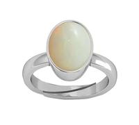 INDIA MADE Anillo chapado de ópalo blanco australiano de 11,25 ratti / 10,00 quilates con certificación natural, para uso astrológico, piedra preciosa suelta Panchdhatu para hombre y mujer-B0CXM7W31F