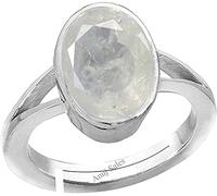 INDIA MADE Anillo chapado en plata de zafiro blanco de 13,25 ratti de 12,00 quilates, certificado en laboratorio, piedra preciosa suelta certificada por Pukhraj, anillo ajustable, B0C3J1K7KC