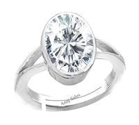 INDIA MADE Anillo de 13 quilates con diamante americano natural y circonita blanca, chapado en plata, ajustable, para hombres y mujeres, -B0BSTXMHGF