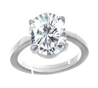 INDIA MADE Anillo de 4,40 quilates con forma redonda certificada con circonita blanca cúbica natural/piedra de diamante blanco americano chapado en plata para hombres y mujeres--B09M67CSZ8