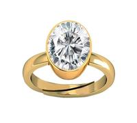 INDIA MADE Anillo de 4.50 Ratti con diamante americano natural y circonita blanca, chapado en oro, ajustable, para hombres y mujeres--B0DRL2JGXK