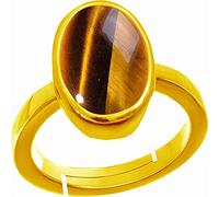 INDIA MADE Anillo de ojo de tigre, piedra de tigre, ojo de tigre, ojo de tigre, ojo de tigre, certificado natural, chapado en oro, piedra Chitti para hombres y mujeres, certificado B0DF2GFT3Q
