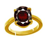 INDIA MADE Anillo de oro ajustable de calidad A+ con certificación Ratti de granate hesonita natural Gomed de 10.25 pulgadas, piedra preciosa suelta para mujeres y hombres, S-B09BW4Q3XW