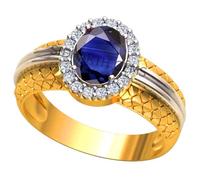INDIA MADE Anillo de piedra preciosa Neelam de zafiro azul natural natural de calidad 5.00 Ratti 4.00 Crt, certificado sin calefacción, sin calor, calidad Aaa++, chapado en oro para mujeres y hombres