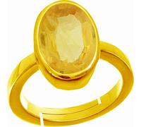 INDIA MADE Anillo de piedra preciosa Pukhraj de zafiro amarillo natural de calidad Aa++ certificado sin calefacción de 13,25 quilates, para mujeres y hombres, S-B0C1ZFZYWK