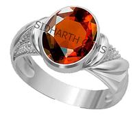 INDIA MADE Anillo de plata Gomed de 12,00 quilates, laboratorio de piedras preciosas sueltas - Certificado Natural Aa+ Calidad Granate Hesonita Anillo de plata ajustable para hombre y mujer-B0BX4D525P