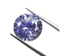 INDIA MADE Anillo redondo suelto de circonita cúbica morada de 11,80 quilates, tamaño del colgante, piedra preciosa-B07GT5GJFT, plata, zafiro creado