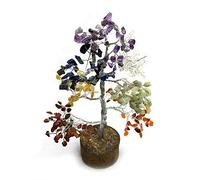 INDIA MADE Árbol de gemas naturales de siete chakras con 300 fichas para alivio de Reiki, B08L158Z58