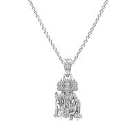 INDIA MADE Colgante de cadena de plata de ley (92,5% de pureza) de Dios Panchmukhi Hanuman (colgante con cadena de ancla de 55,88 cm) medallón de plata de ley para buena salud y riqueza-mpsa7115,