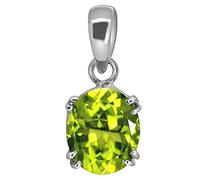 INDIA MADE Colgante de peridoto natural Ceylone de 9,66 quilates, 10,25 con certificado Ratti (calidad especial) chapado en plata, piedra preciosa chapada en plata por laboratorio certificado (Top Aaa