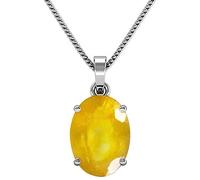 INDIA MADE Colgante de piedra preciosa Pukhraj Panchadhatu de zafiro amarillo natural certificado de 11,55 quilates para hombres y mujeres--B0BXGNYH6S