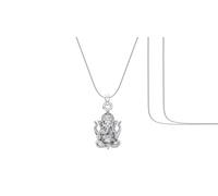 INDIA MADE Colgante de plata de ley (92,5 % de pureza) de Dios Ganesha (colgante con cadena de serpiente de 22 pulgadas) para hombres y mujeres de plata pura ganapatía para buena salud y