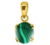 INDIA MADE Colgante/medallón chapado en oro de malaquita natural de calidad de lujo de 9,25 ratti de 8,00 quilates, 100% piedra preciosa certificada por laboratorio (Top Aaa+), calidad unisex para