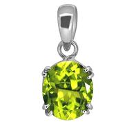 INDIA MADE Colgante/medallón chapado en plata con piedra de peridoto natural de 7.25 ratti de lujo, 100% piedra preciosa certificada por laboratorio (Top Aaa+) Calidad-B0BPHWNBVM