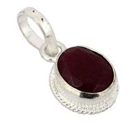 INDIA MADE Colgante/medallón chapado en plata con rubí natural natural de 7,25 ratti de calidad de lujo 100% certificado, calidad superior Aaa+), calidad B091N5DBL8