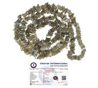 INDIA MADE Collar de labradorita mala/collar de piedra de cristal natural para aliviar Reiki, cuenta de chip Mala. Cargado por Reiki Grandmaster & Vastu Expert-B09T61R1S7