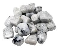 INDIA MADE Energizado natural para liberar energía divina femenina, presión emocional, ansiedad, tensión y promueve la relajación emocional y la paz interior, piedra lunar arcoíris que cae 150