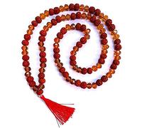 INDIA MADE Gurú de cristal amarillo Rudraksh Mala de cuarzo transparente Japa Mala con piedras preciosas Rudraksh Brecelet 108+1 collar de cuentas para riqueza, prosperidad, pieza conceptual para