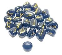 INDIA MADE Juego de runas de ágata negra natural para reiki y piedras de relajación-B0B1X2RMNZ