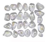 INDIA MADE Juego de runas de cuarzo de cristal natural para adivinación-B09CMP718Q