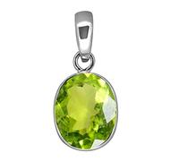 INDIA MADE Medallón de 7,25 Ratti 6,00 quilates AA++ calidad original de peridoto natural cuadrado chapado en plata para hombres y mujeres-25841, plata, zafiro creado