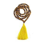 INDIA MADE Natural Tiger Eye Jap Mala para abrazar fuerza, valor y equilibrio-B0CXN37GD9
