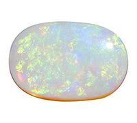 INDIA MADE Piedra de ópalo de 17,25 quilates certificada natural fuego Aa++, calidad ovalada, blanca, astrológica, ópalo australiano, piedra preciosa suelta-B0BZ8SGL8G