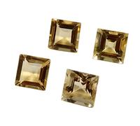 INDIA MADE Piedra preciosa natural facetada de citrino de 8 x 8 mm, forma cuadrada, 4 piezas, lote al por mayor, 10,3 quilates Gtc-402-B09SPYP2R6