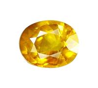 INDIA MADE Piedra preciosa Pukhraj zafiro amarillo Super Delux calidad ovalada para unisex-B0B8D4XKKW