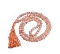 INDIA MADE Piedra solar natural de Mala de cristal aliviador | Piedra solar natural Mala mejora las cualidades de liderazgo, te hace darte cuenta de tu responsabilidad-B09RV8JYKG