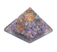 INDIA MADE Pirámide de orgón de amatista, con carga de energía Reiki, pirámide grande, meditación de protección EMF, generador de energía de yoga, orgonita para aliviar y equilibrar el aura de los